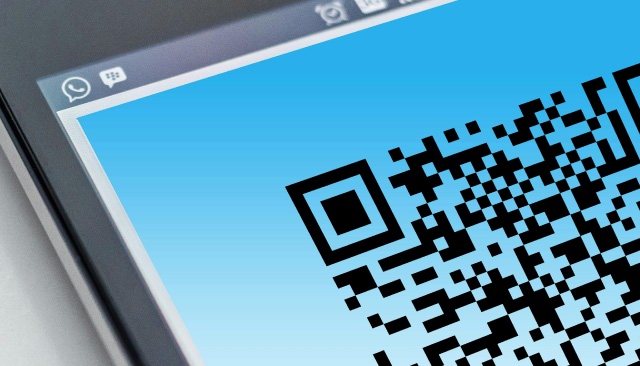 Een QR-code op een scherm